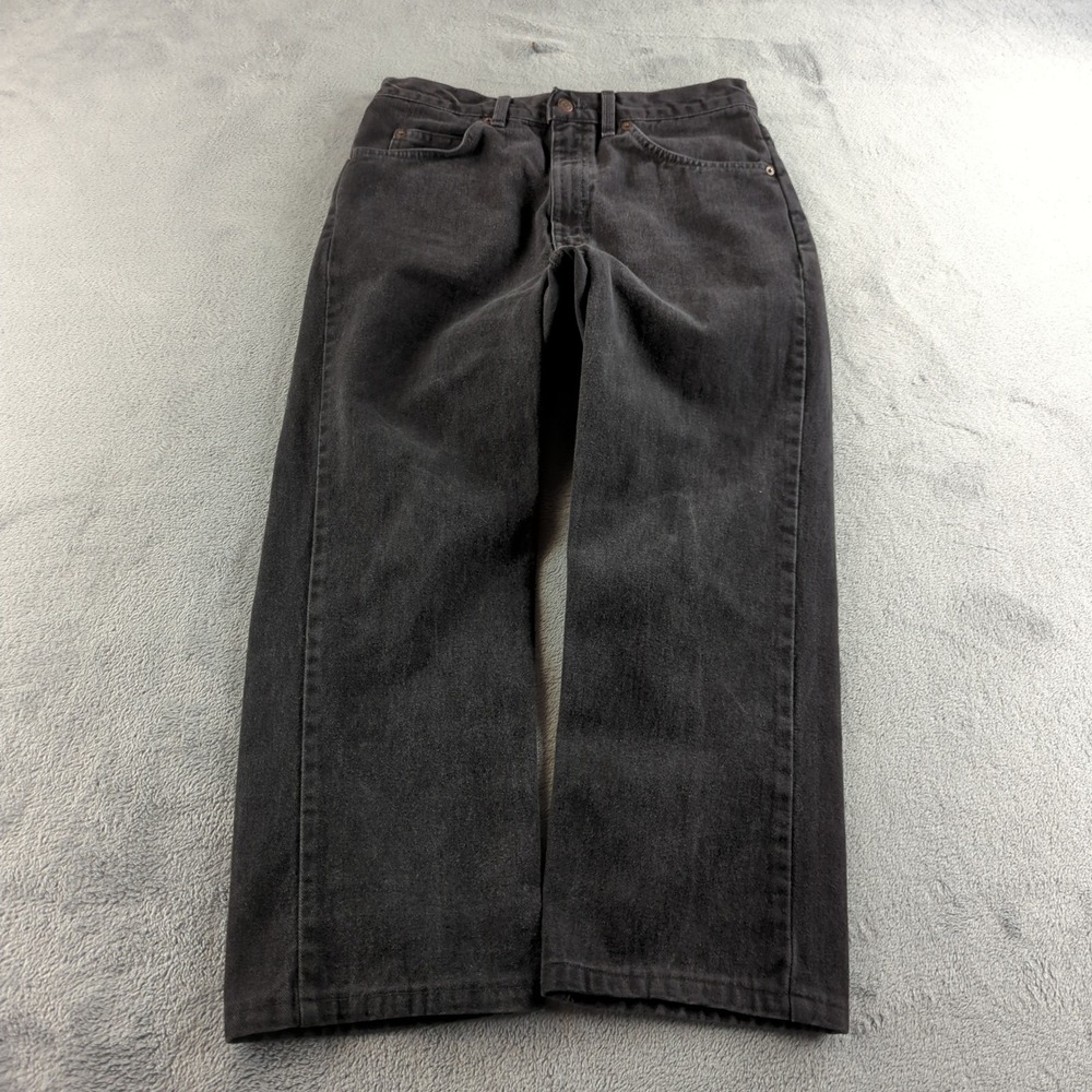 Vintage 90s Levis Orange Tab Jeans 33 (Fits 30x26) Black‎ Faded Straight Wide